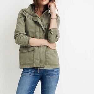 MADEWELL Passage Utility Military Olive Green Lightweight Jacket Women's Sz S